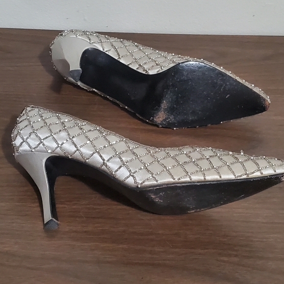 Caparros Silver Quilted Stiletto Heels - Picture 2 of 9
